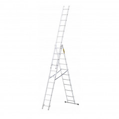 Hliníkový rebrík 3x11 priečok trojdielny DRABEST DW3-11 BASIC