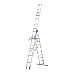Hliníkový rebrík 3x11 priečok trojdielny DRABEST DW3-11 MAX