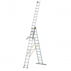 Hliníkový rebrík 3x13 priečok trojdielny DRABEST DW3-13 MAX