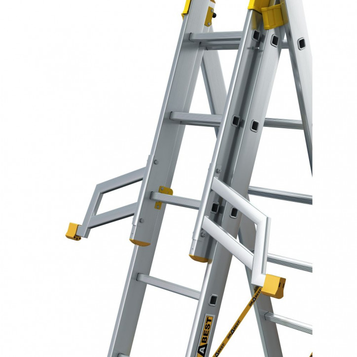 Hliníkový rebrík 3x13 priečok trojdielny DRABEST DW3-13 MAX
