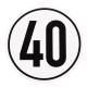 Rýchlostná nálepka 40 km/h, 200 mm