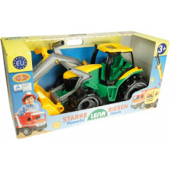Traktor s lyžicou a bagrom plast zelenožltý 65cm v krabici od 3 rokov