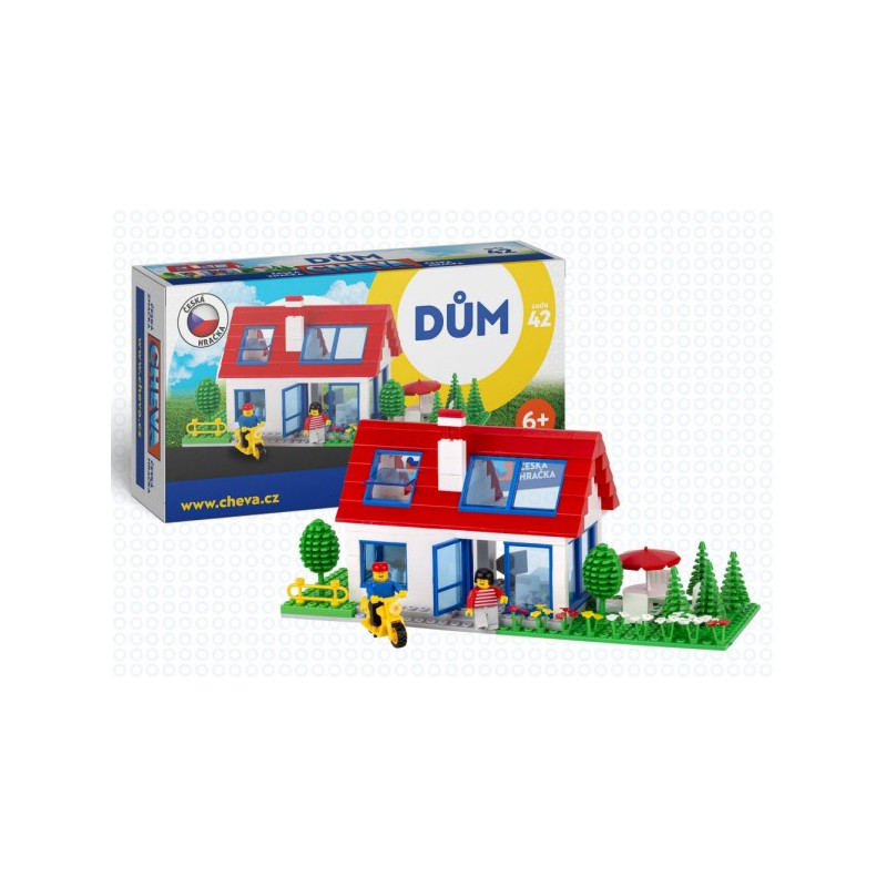 Stavebnica Cheva 42 Dom plast 45x30x5cm 244ks v krabici