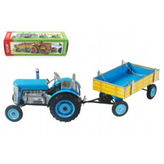 Traktor Zetor s prívesom modrý na kľúčik kov 28cm Kovap v krabičke
