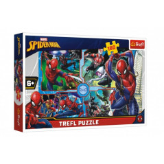 Puzzle Spiderman zachraňuje Disney koláž 41x27,5cm 160 dielikov v krabici 29x19x4cm