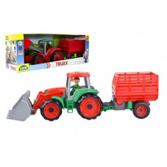 Auto Truxx traktor nakladač s prívesom na seno s figúrkou v krabici 53x19x16cm 24m +