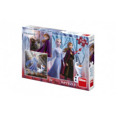 Puzzle 3v1 Ľadové kráľovstvo II / Frozen II 3x55dílků v krabici 27x19x4cm