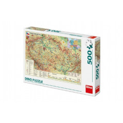 Puzzle Mapa Českej Republiky 47x33cm 500dílků v krabici 33x23x3,5cm