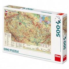 Puzzle Mapa Českej Republiky 47x33cm 500dílků v krabici 33x23x3,5cm