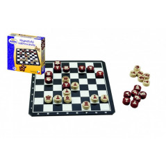 Magnetické cestovné šachy drevené kamene spoločenská hra v krabici 20x20x4cm