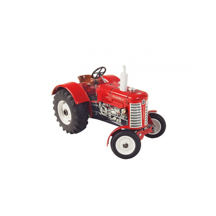 Traktor Zetor 50 Super červený na kľúčik kov 15cm 1:25 v krabičke Kovap