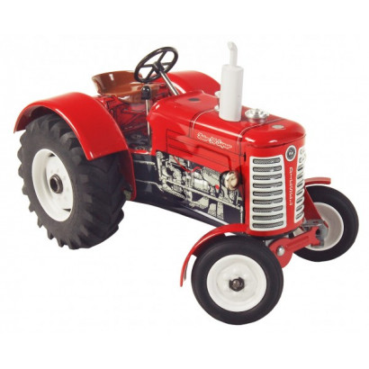 Traktor Zetor 50 Super červený na kľúčik kov 15cm 1:25 v krabičke Kovap