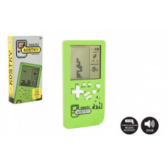 Digitálna hra Padajúce kocky hlavolam plast 14x7cm zelená na batérie so zvukom v krabičke 7,5x14,5