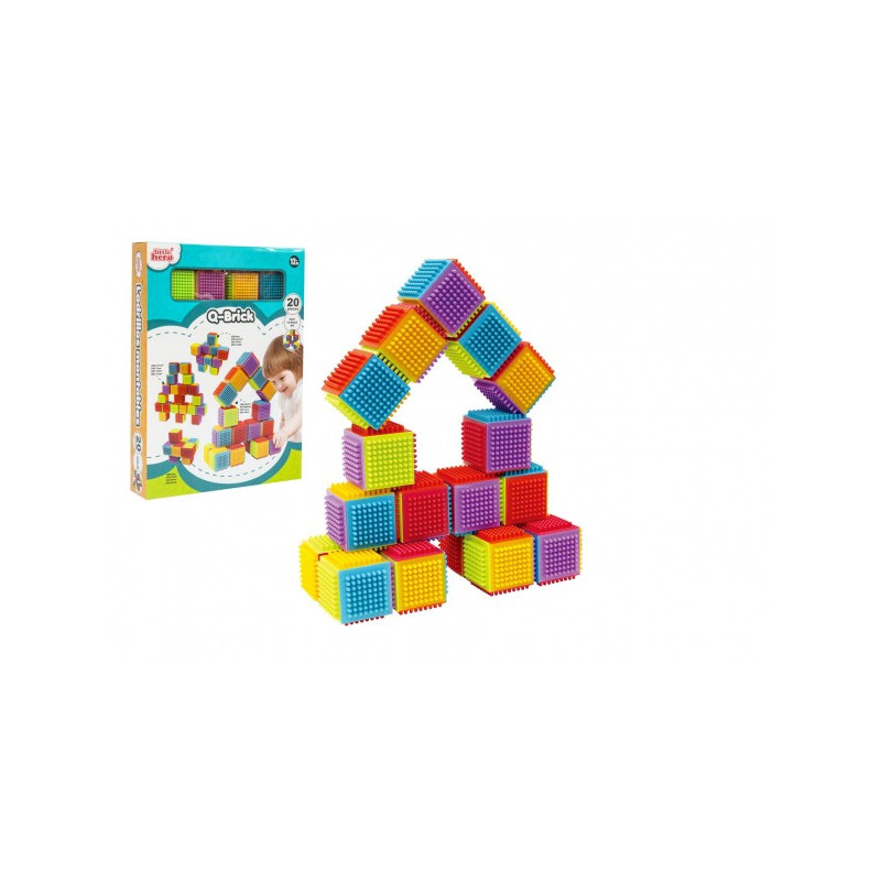 Stavebnica kocky plast 20ks v krabici 26x35x6cm 12m +