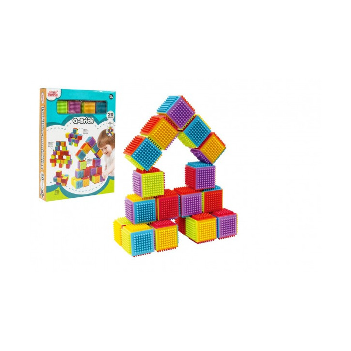 Stavebnica kocky plast 20ks v krabici 26x35x6cm 12m +