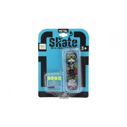 Skateboard prstový skrutkovacie plast 9cm s doplnkami mix farieb na karte 12,5x17x3cm