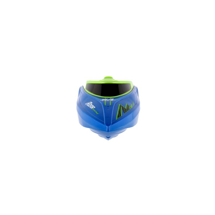 Motorový čln/loď do vody RC plast 22cm modrý na batérie+dob. pack+USB 2,4 Ghz v krabici 30x23x9cm