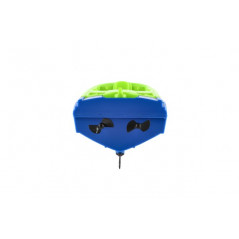 Motorový čln/loď do vody RC plast 22cm modrý na batérie+dob. pack+USB 2,4 Ghz v krabici 30x23x9cm