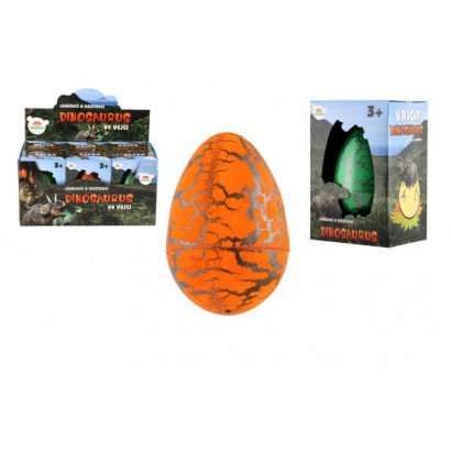 Vajcia liahnuce a rastúce dinosaurus plast 2 farby v krabičke 10x15cm 6ks v boxe