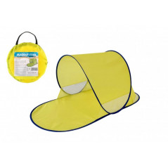 Stan plážový s UV filtrom 140x70x62cm samorozkladací polyester/kov ovál žltý v látkovej taške
