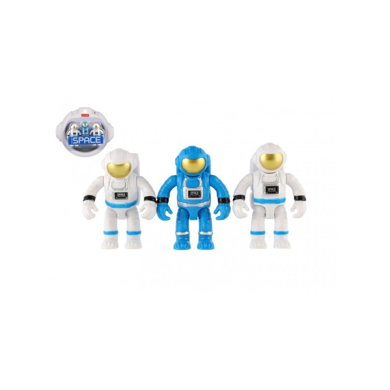Kozmonaut/astronaut figúrka 3ks plast 7cm na karte 19x17x4cm