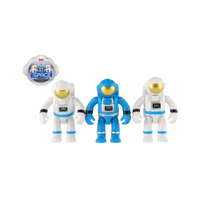Kozmonaut/astronaut figúrka 3ks plast 7cm na karte 19x17x4cm