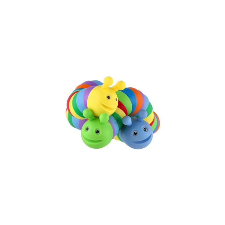 Húsenica ohybná antistresová plast 17cm mix farieb v sáčku 3x17cm 24ks v boxe