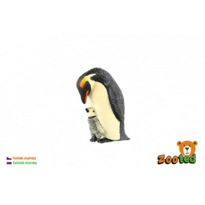 Tučniak cisársky s mláďaťom zooted plast 6cm v sáčku