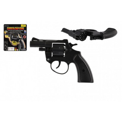 Revolver/pištoľ na kapsule 8 rán plast 13cm na karte 15x18x2cm