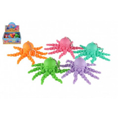 Prívesok chobotnice plast 9cm na batérie so svetlom 6 farieb 24ks v boxe