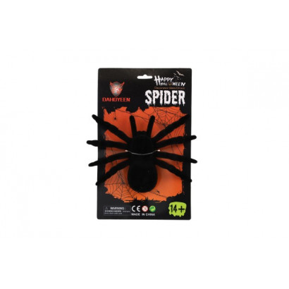 Pavúk stredný plyš 15x12cm na karte karneval