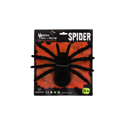 Pavúk veľký plyš 21x15cm na karte karneval