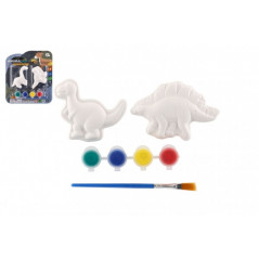 Kreatívna sada maľovanie dinosaurus sadrový s farbami so štetcom mix druhov na karte 17x19x1,5cm