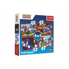 Puzzle 4v1 Sonic/Sonic The Hedgehog 28,5 x20, 5cm v krabici 28x28x6cm