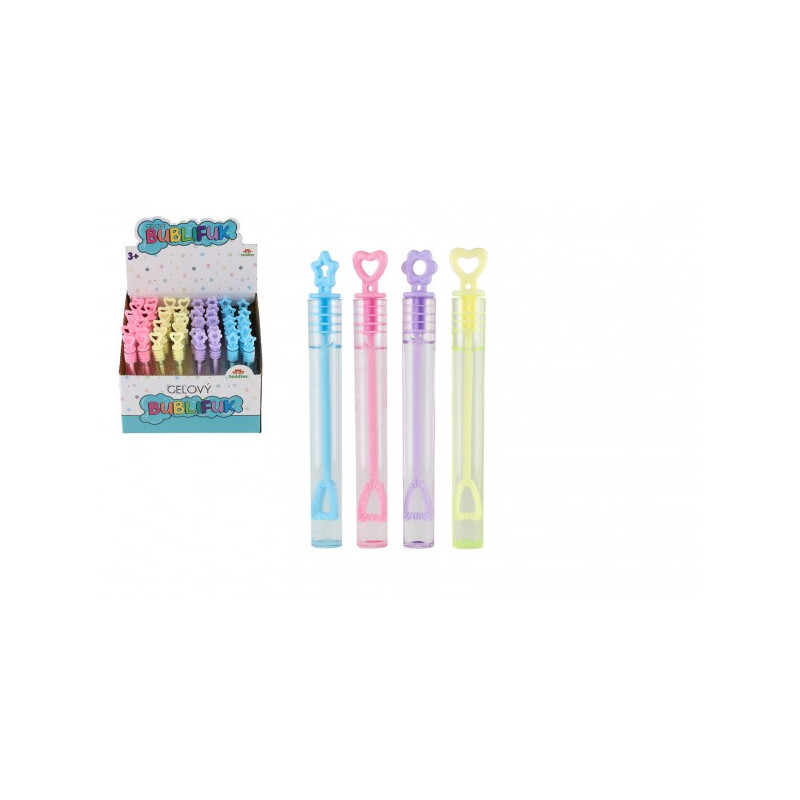 Bublifuk mini 5 ml gélový 10,5 cm 4 druhy 48ks v boxe