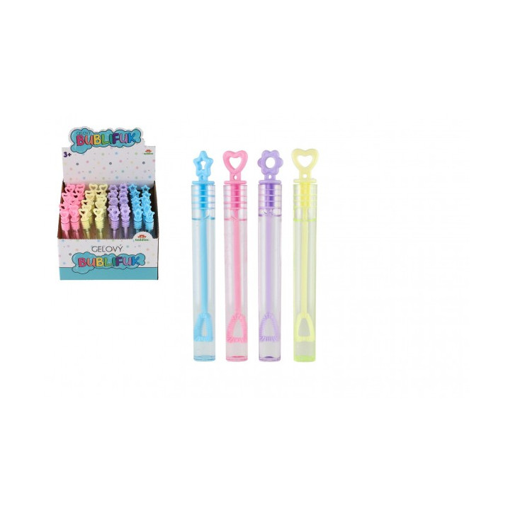 Bublifuk mini 5 ml gélový 10,5 cm 4 druhy 48ks v boxe