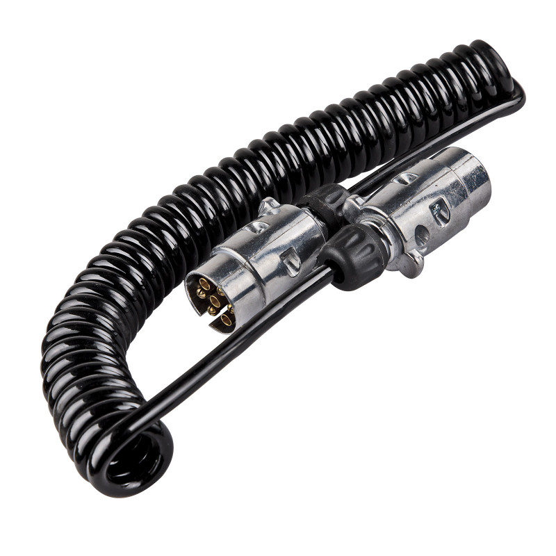 Špirálový predlžovací kábel, 2 zástrčky, 7-pin