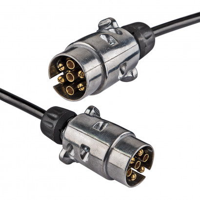 Špirálový predlžovací kábel, 2 zástrčky, 7-pin
