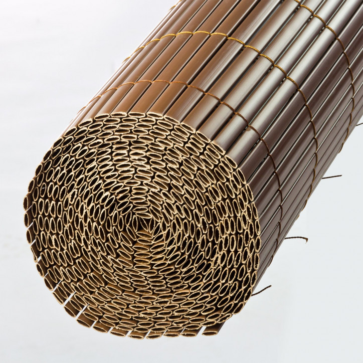 Clona na plot, bambusová rohož z PVC 160x500 cm, hnedá