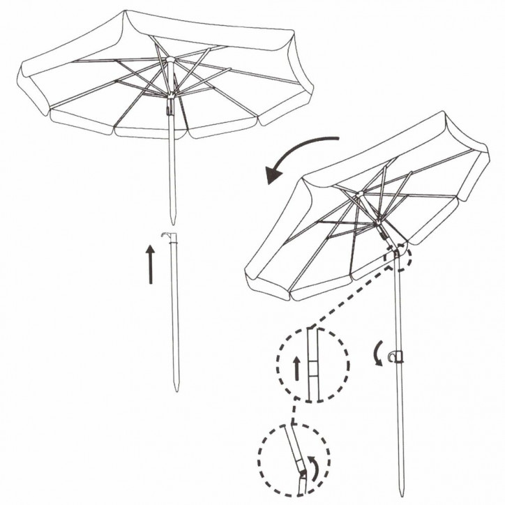 Záhradný slnečník 160 cm, modrý SPRINGOS VIVA BU0022 Záhradný slnečník 160 cm, modrý SPRINGOS VIVA BU0022