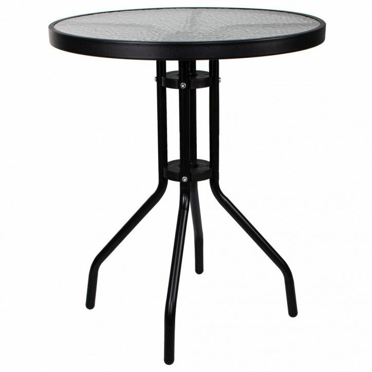 Záhradný stolík 60 cm, čierny SPRINGOS BISTRO