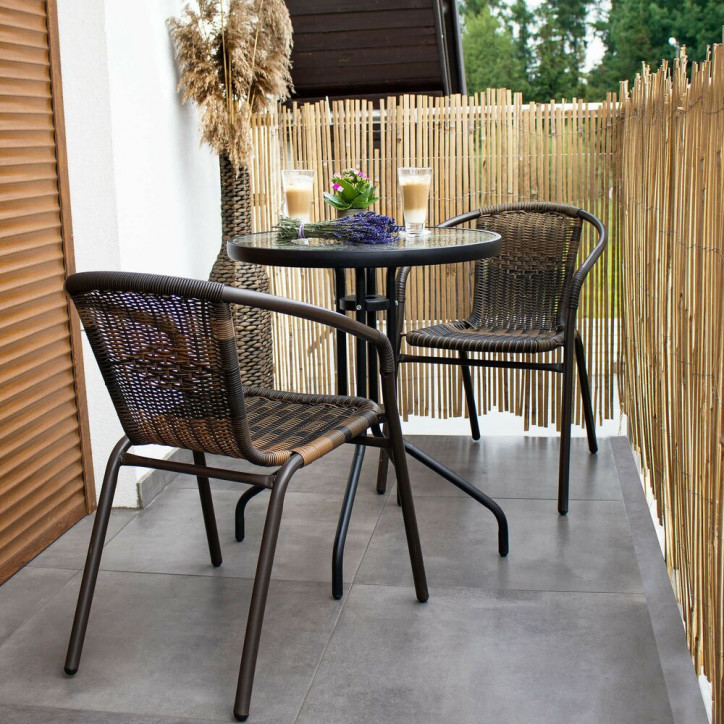 Záhradný stolík 60 cm, čierny SPRINGOS BISTRO