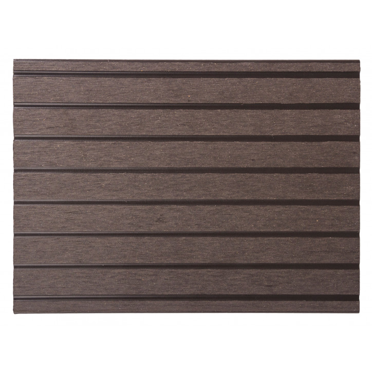 Terasová doska G21 2,5 x 14,8 x 400 cm, Dark Wood s okrúhlymi výrezmi, WPC