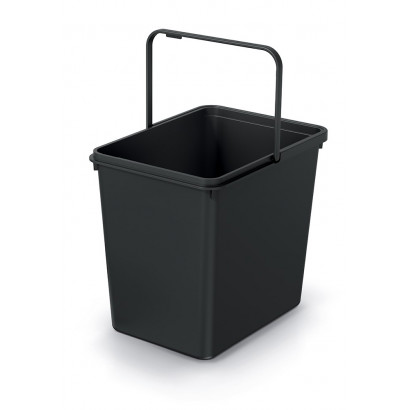 Odpadkový kôš SYSTEMA BASIC recyklovaný čierny, objem 23 l
