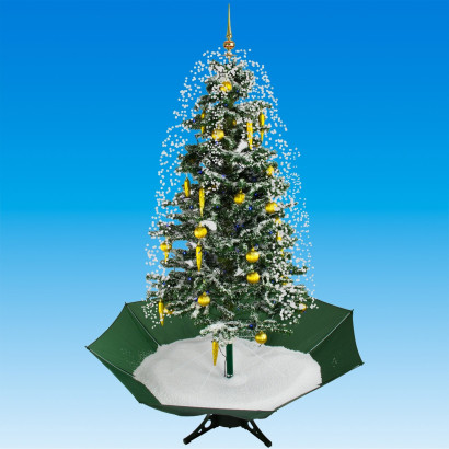 Vianočný stromček so snežením a ozdobami 195 cm