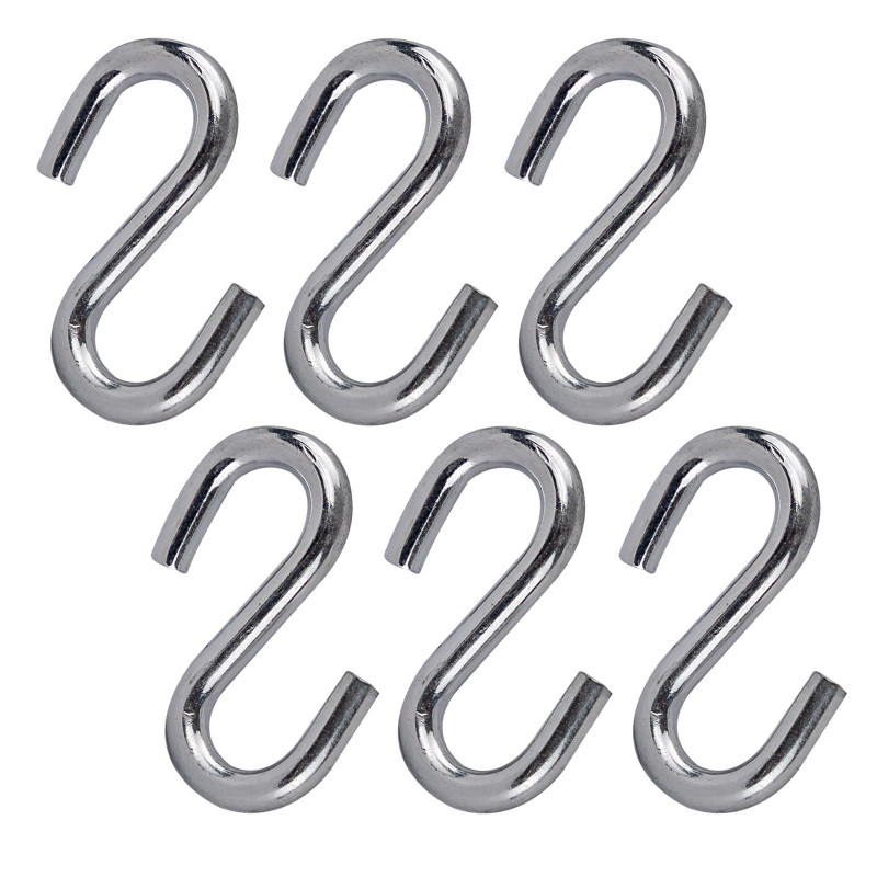 Pozinkované háčiky na zavesenie 40 mm v tvare S, 6 ks