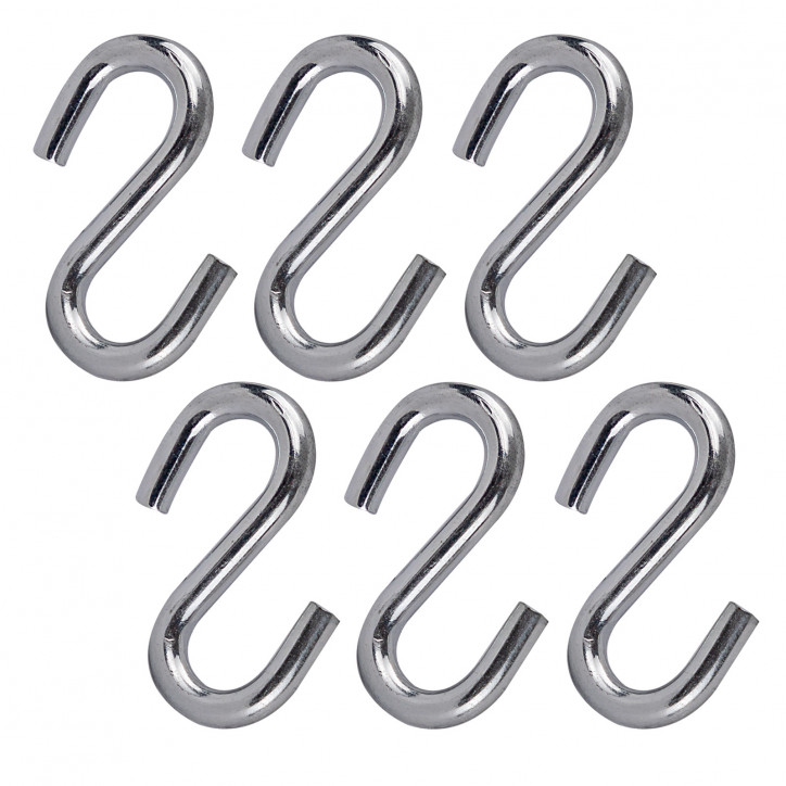 Pozinkované háčiky na zavesenie 40 mm v tvare S, 6 ks Pozinkované háčiky na zavesenie 40 mm v tvare S, 6 ks