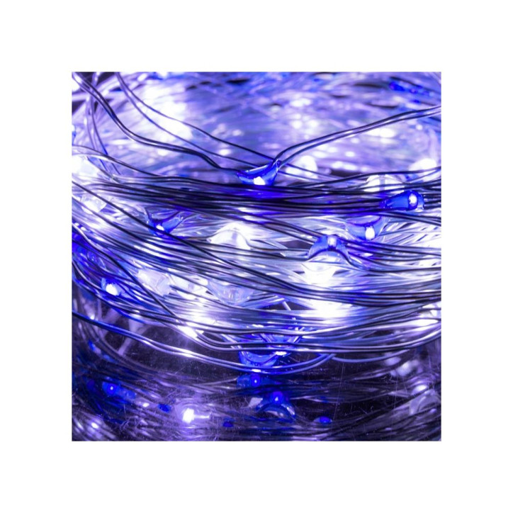 LED reťaz Nano Duo - 10m, 100LED, 3xAA, biela / modrá LED reťaz Nano Duo - 10m, 100LED, 3xAA, biela / modrá