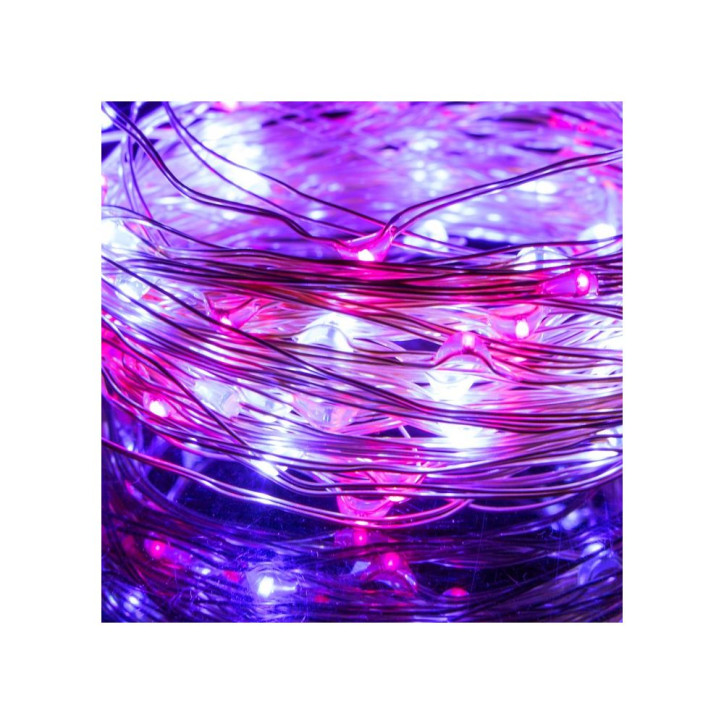 LED reťaz Nano Duo - 10m, 100LED, 3xAA, modrá/ružová LED reťaz Nano Duo - 10m, 100LED, 3xAA, modrá/ružová