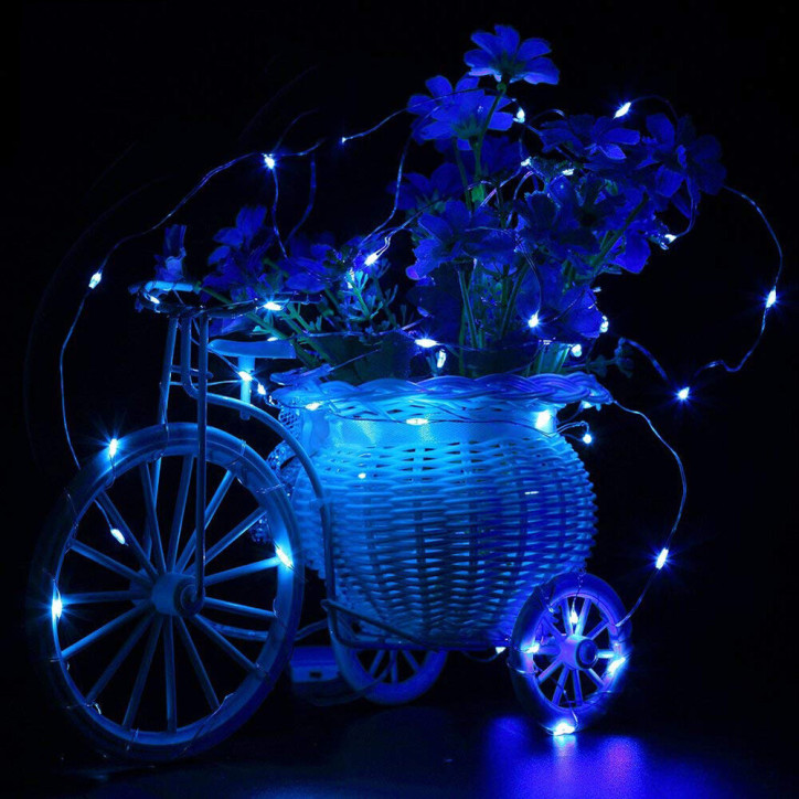 LED reťaz Nano - 20m, 200LED, 8 funkcií, IP44, modrá